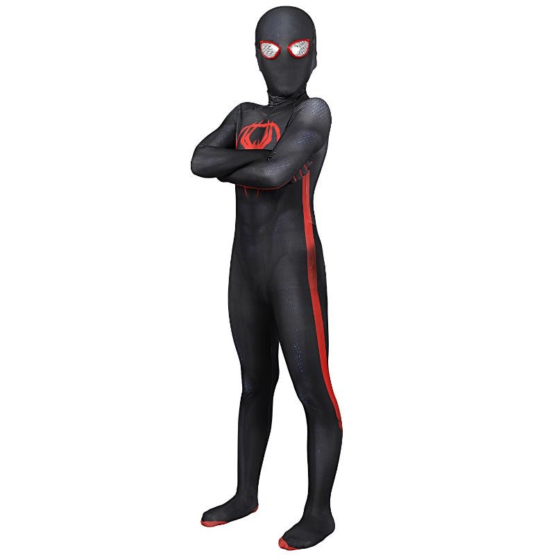 Traje de Cosplay de Miles Morales para Niños – Atraves del Spider-Verso, Traje de Superhéroe - Fantasia Cosera