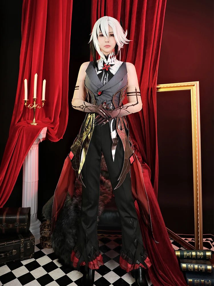 Traje de Arlecchino Cosplay Genshin Impact Fatui Servant Snezhnaya Arlecchino The Knave Disfraz de Halloween Uniforme para Hombres - Fantasia Cosera