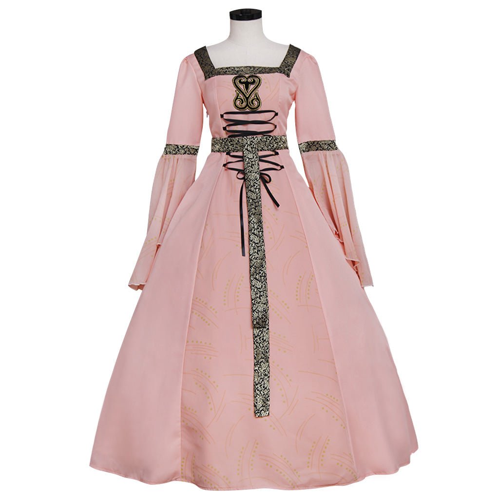 Vestido de Novia Tudor Rosa Elegante para Mujer - Vestido de Cosplay Princesa Renacentista Medieval - Fantasia Cosera