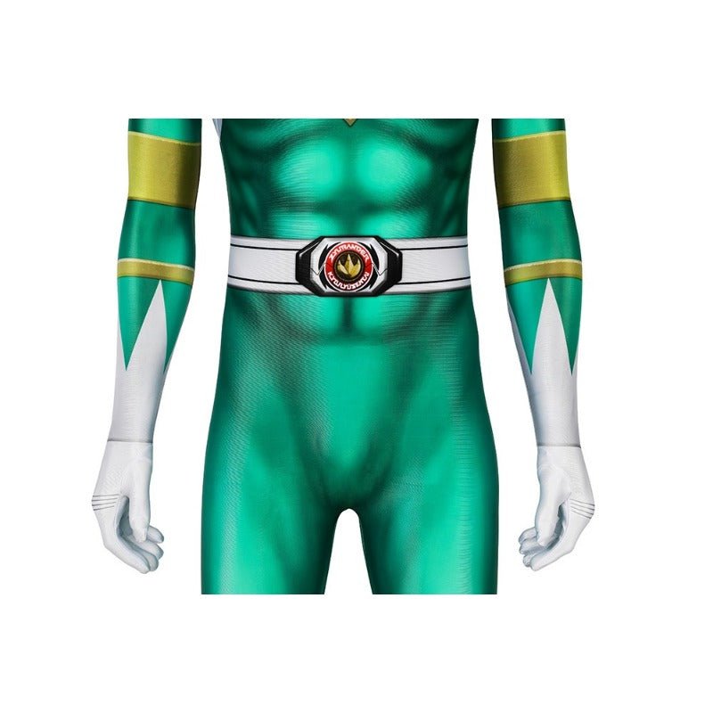 Traje de Cosplay del Guerrero Verde Power Rangers - Spandex Verde Impreso de Alta Calidad - Fantasia Cosera