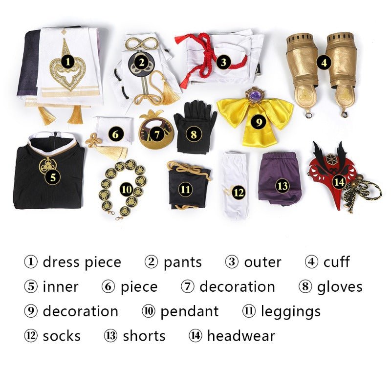 Traje de Cosplay de Kujou Sara de Genshin Impact para Halloween y Eventos de Anime - Fantasia Cosera