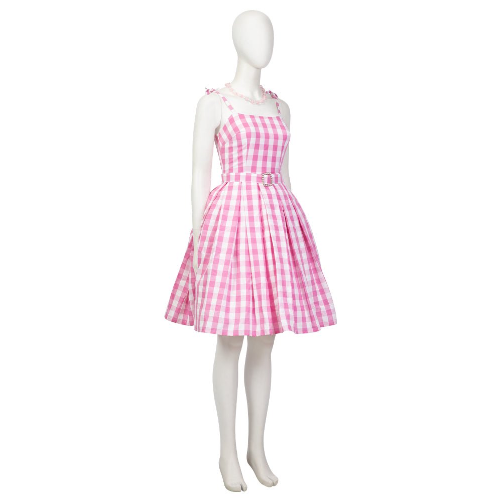 Vestido de Disfraz de Barbie Rosa a Cuadros para Mujer - Abraza el Estilo Icónico - Fantasia Cosera