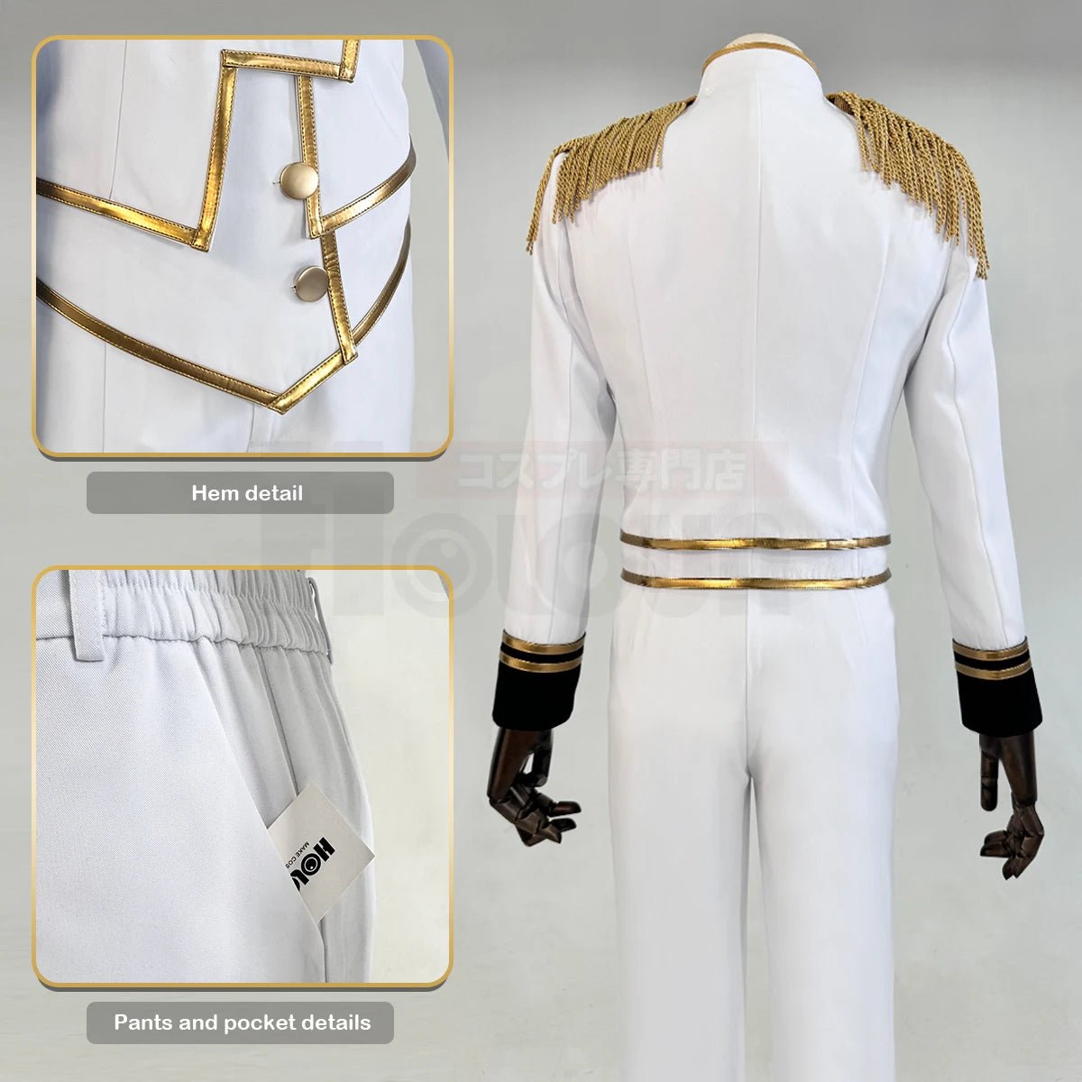 Disfraz de Reo Mikage de Blue Lock - Serie Ángeles y Demonios - Chaqueta, Pantalones, Capa Blanca y Peluca - Fantasia Cosera