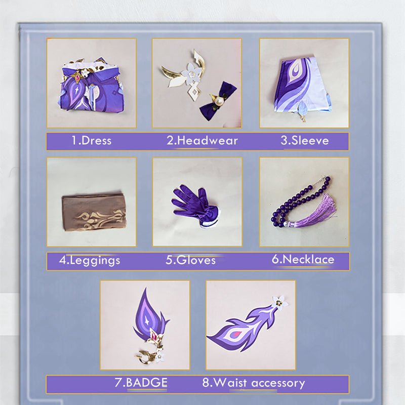 Traje de Cosplay de Keqing de Genshin Impact para Mujer, Vestido Morado para Halloween - Fantasia Cosera