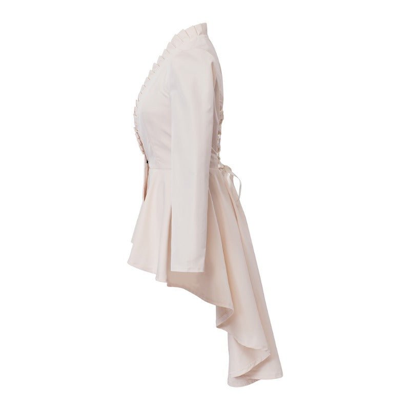 Vestido Gótico Medieval de Cocktail Alto-Bajo – Traje de Cosplay de Manga Larga para Mujer - Fantasia Cosera