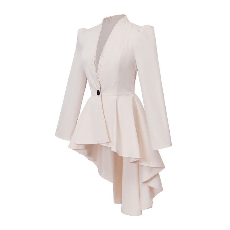 Vestido Gótico Medieval de Cocktail Alto-Bajo – Traje de Cosplay de Manga Larga para Mujer - Fantasia Cosera