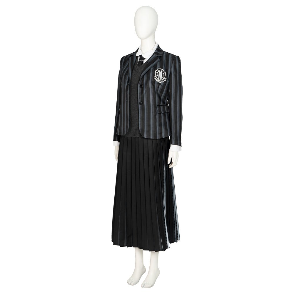 Uniforme Escolar de Wednesday Addams para Niñas - Conjunto de 5 Piezas para Halloween y Fiestas - Fantasia Cosera