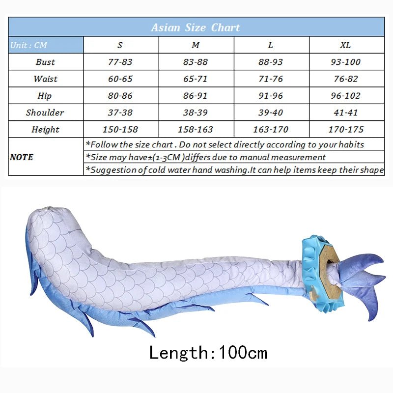 Traje de Cosplay de Bailu de Honkai Star Rail con Diseño de Escamas de Pescado para Mujer - Fantasia Cosera