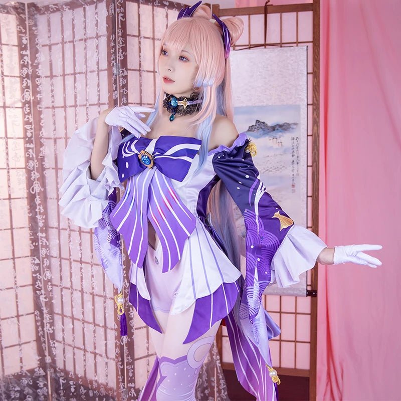 Traje de Cosplay de Kokomi de Genshin Impact - Sangonomiya Kokomi Cosplay para Mujer, Disfraz de Halloween Completo con Tocado - Fantasia Cosera
