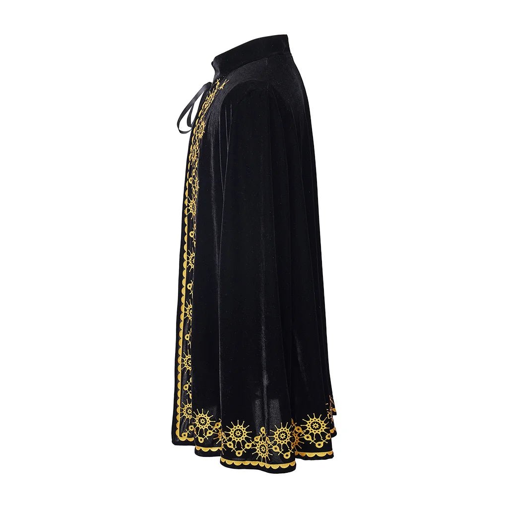 Capa Negra de Rey Medieval Príncipe para Cosplay, Halloween y Festivales - Fantasia Cosera