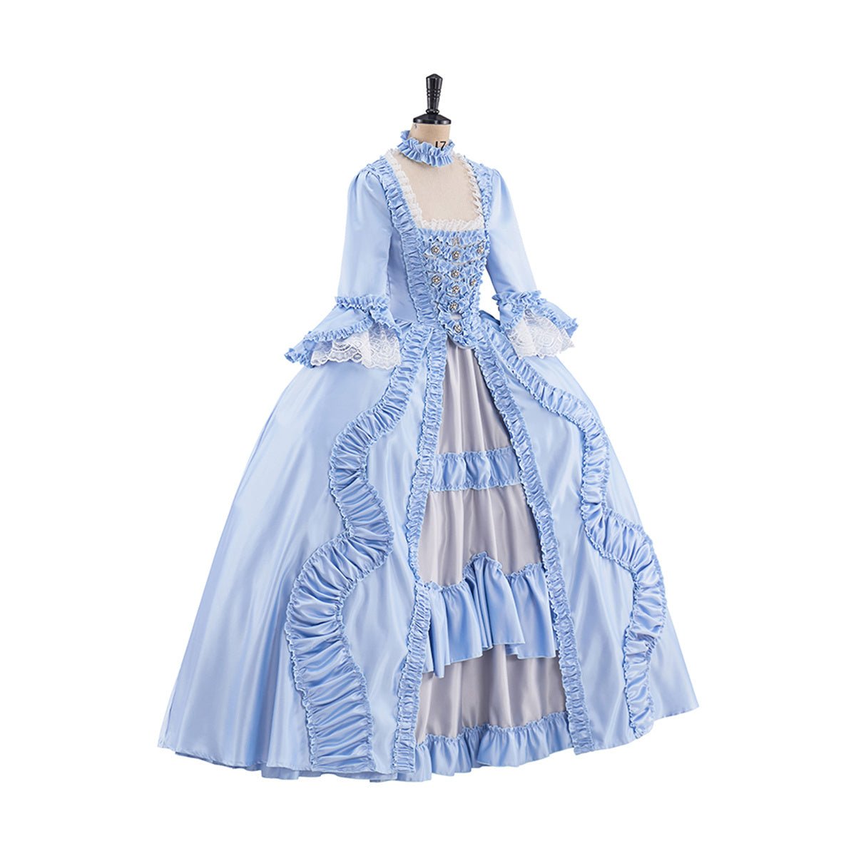 Vestido Azul Claro Rococó – Elegante Traje de Cosplay para Entusiastas - Fantasia Cosera