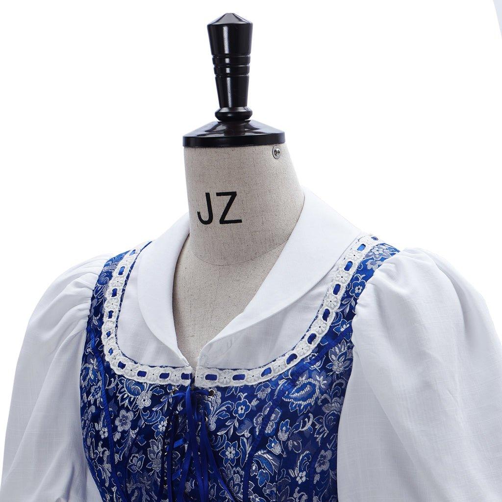 Vestido de Doncella Azul de Belle para Mujer - Disfraz de Princesa Belle - Fantasia Cosera