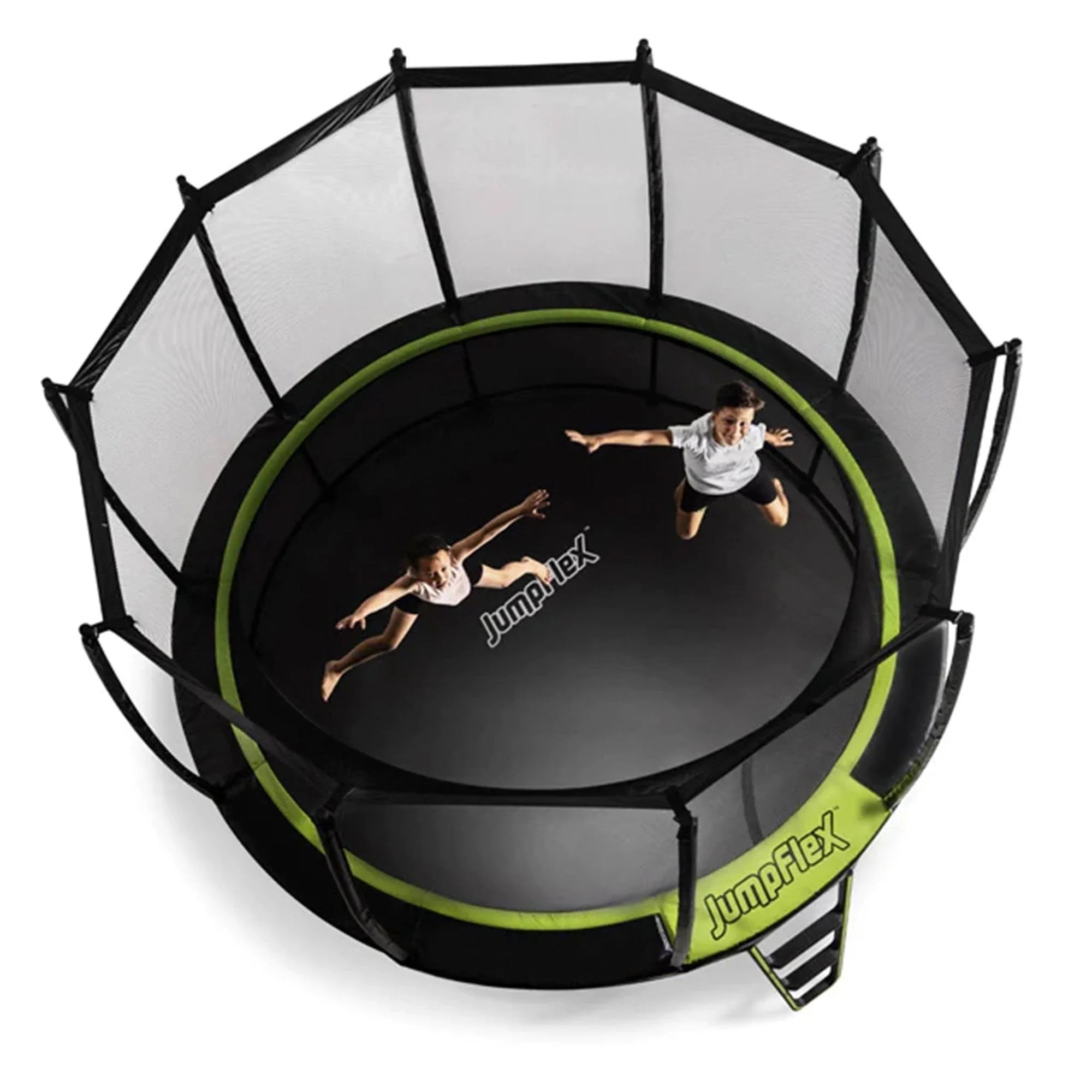 Jumpflex Hero 15' Trampoline for Kids Outdoor Play Equipment with Net & Ladder - MadeInUSA