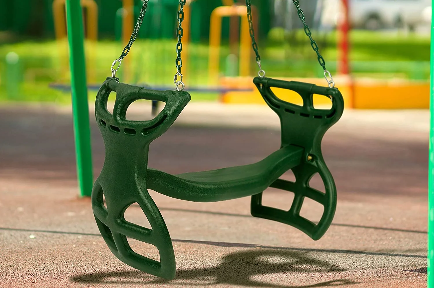 Milliard Glider Swing for Swing Set Back-to-Back Glider for Kids, Attachment Options Included, Green - MadeInUSA
