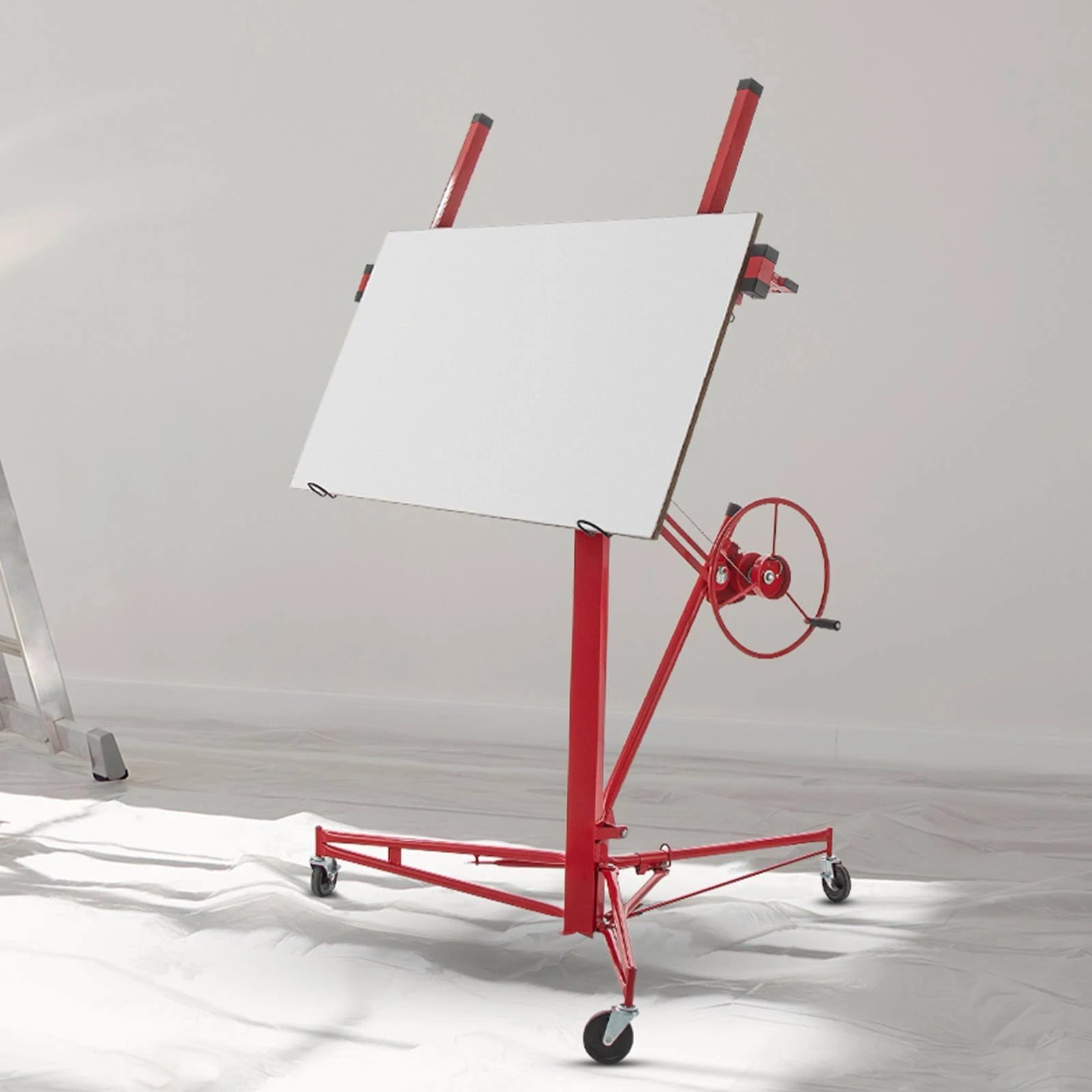 VEVOR Drywall Rolling Lifter Panel 11ft Sheetrock Lift Drywall Lift 150lb Weight Capacity Panel Hoist Jack Tool Steel Material SGBSJJHSB11FTXATNV0 - MadeInUSA