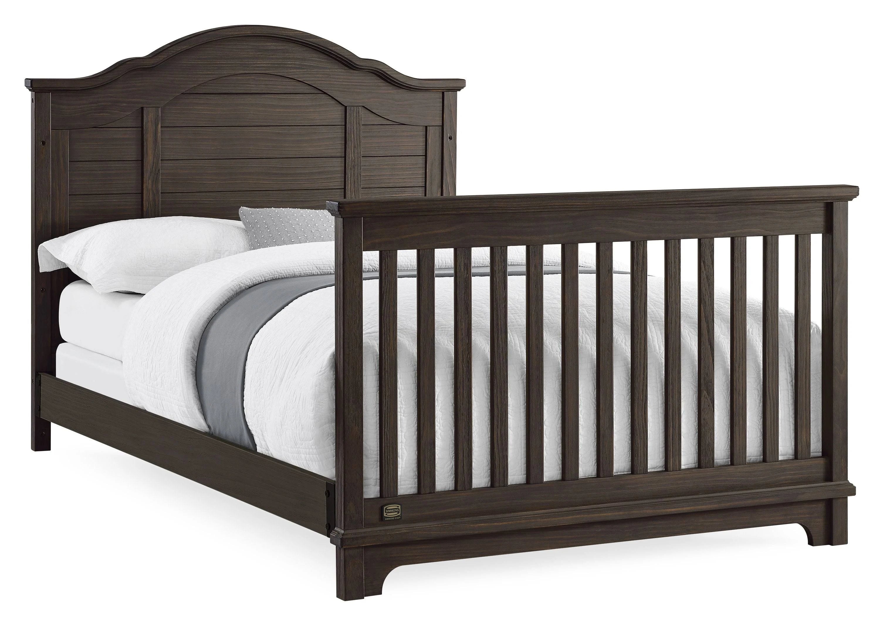 Simmons Kids Asher 6 in 1 Convertible Crib with Toddler Rail - Rustic Acorn - MadeInUSA
