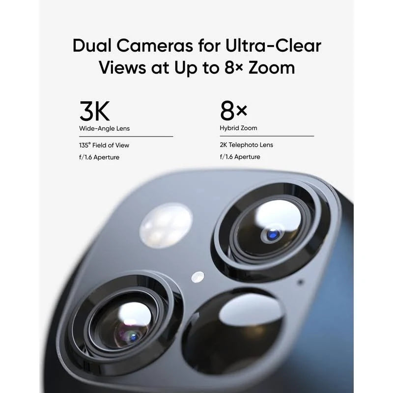 Eufy Security SoloCam S340, Solar Security Camera, Wireless Outdoor Camera, 360° Pan & Tilt Surveillance, No Blind Spots, 2.4 GHz Wi-Fi, No Monthly T81701W1 - MadeInUSA