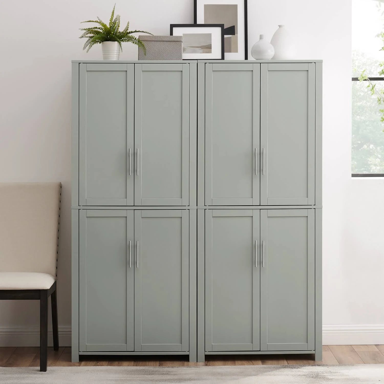 Crosley Furniture Savannah 2pc Pantry Set Gray - 2 Pantries - MadeInUSA