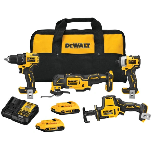 ATOMIC 20V MAX Brushless Cordless 4Tool Combo Kit 2.0 Ah - MadeInUSA