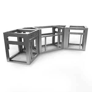 Uniframe Systems The Avon Fully Adjustable and Modular Outdoor Kitchen Grill Island Framing Kit in Galvanized Steel - MadeInUSA