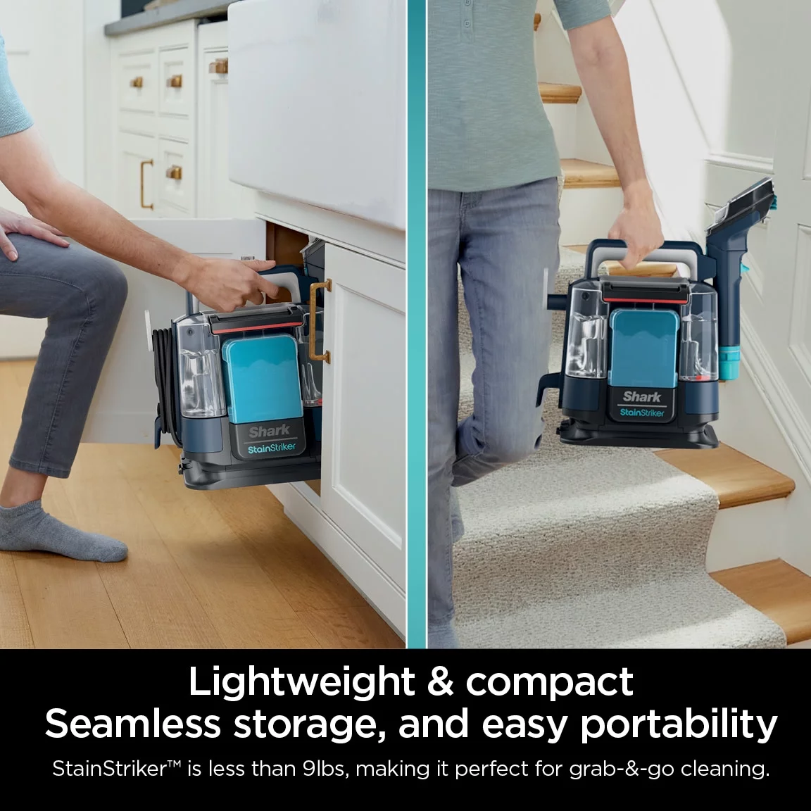 Shark StainStriker Portable Carpet & Upholstery Cleaner, for Use on Carpets, Area Rugs, Couches, Upholstery, Cars & More, Navy, PX200 - MadeInUSA