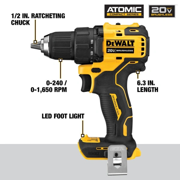 ATOMIC 20V MAX Brushless Cordless 4Tool Combo Kit 2.0 Ah - MadeInUSA