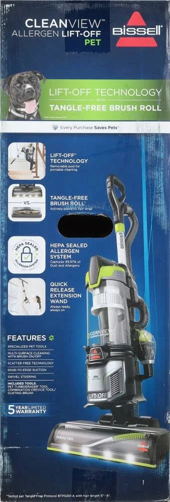 Bissell Cleanview Allergen Lift-Off Pet Vacuum - MadeInUSA