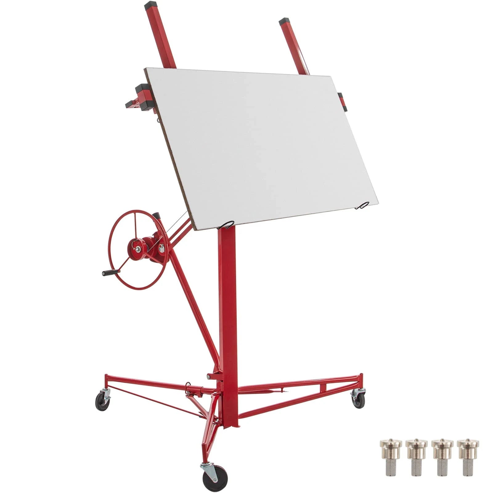 VEVOR Drywall Rolling Lifter Panel 11ft Sheetrock Lift Drywall Lift 150lb Weight Capacity Panel Hoist Jack Tool Steel Material SGBSJJHSB11FTXATNV0 - MadeInUSA