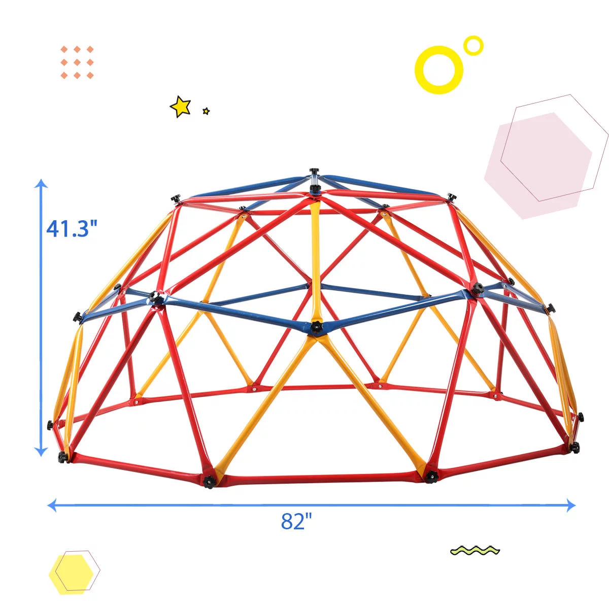 CIPACHO Outdoor Geometric Dome Climber, Playground Climbers Equipment Suitable for 1-6 Kids Climbing Frame - MadeInUSA