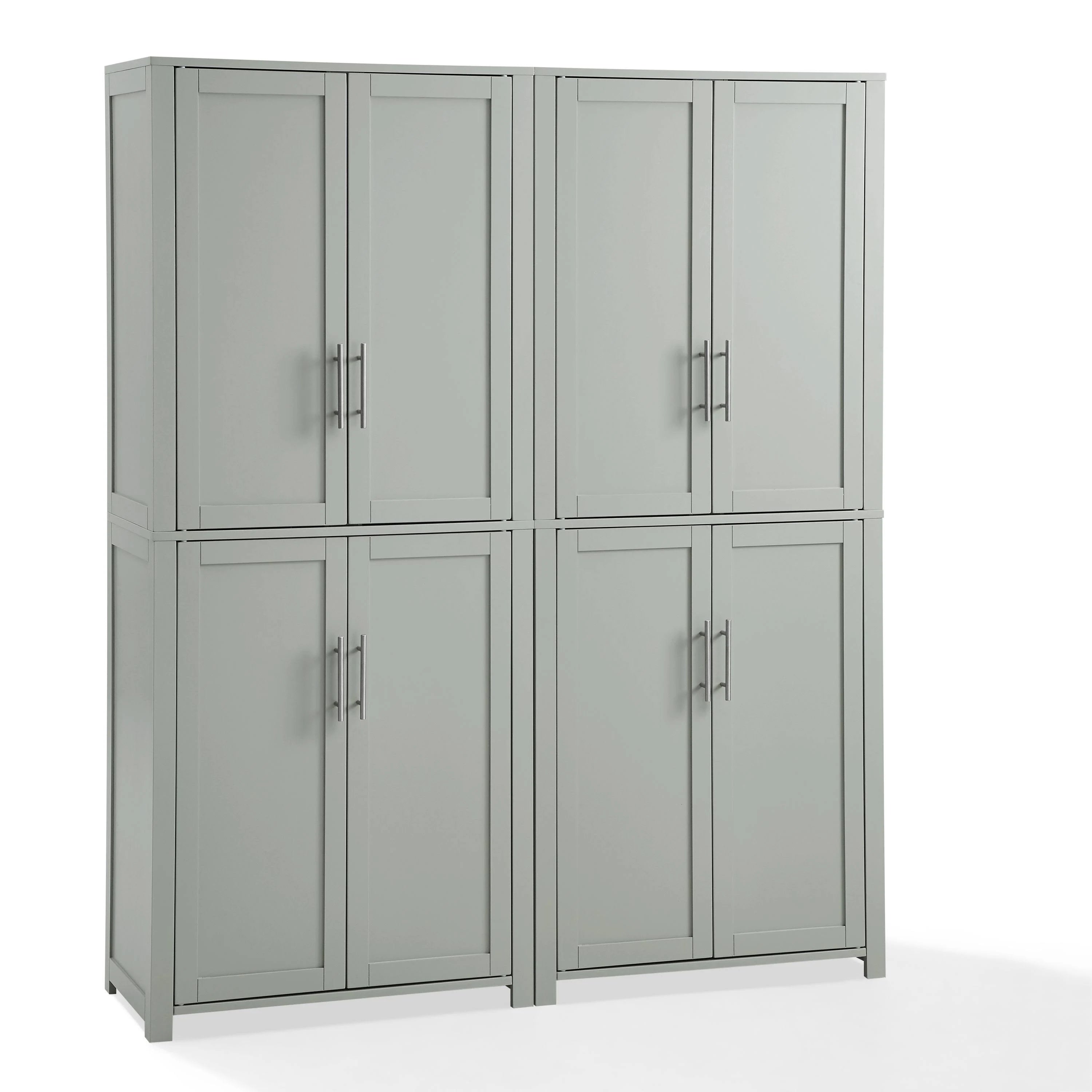 Crosley Furniture Savannah 2pc Pantry Set Gray - 2 Pantries - MadeInUSA