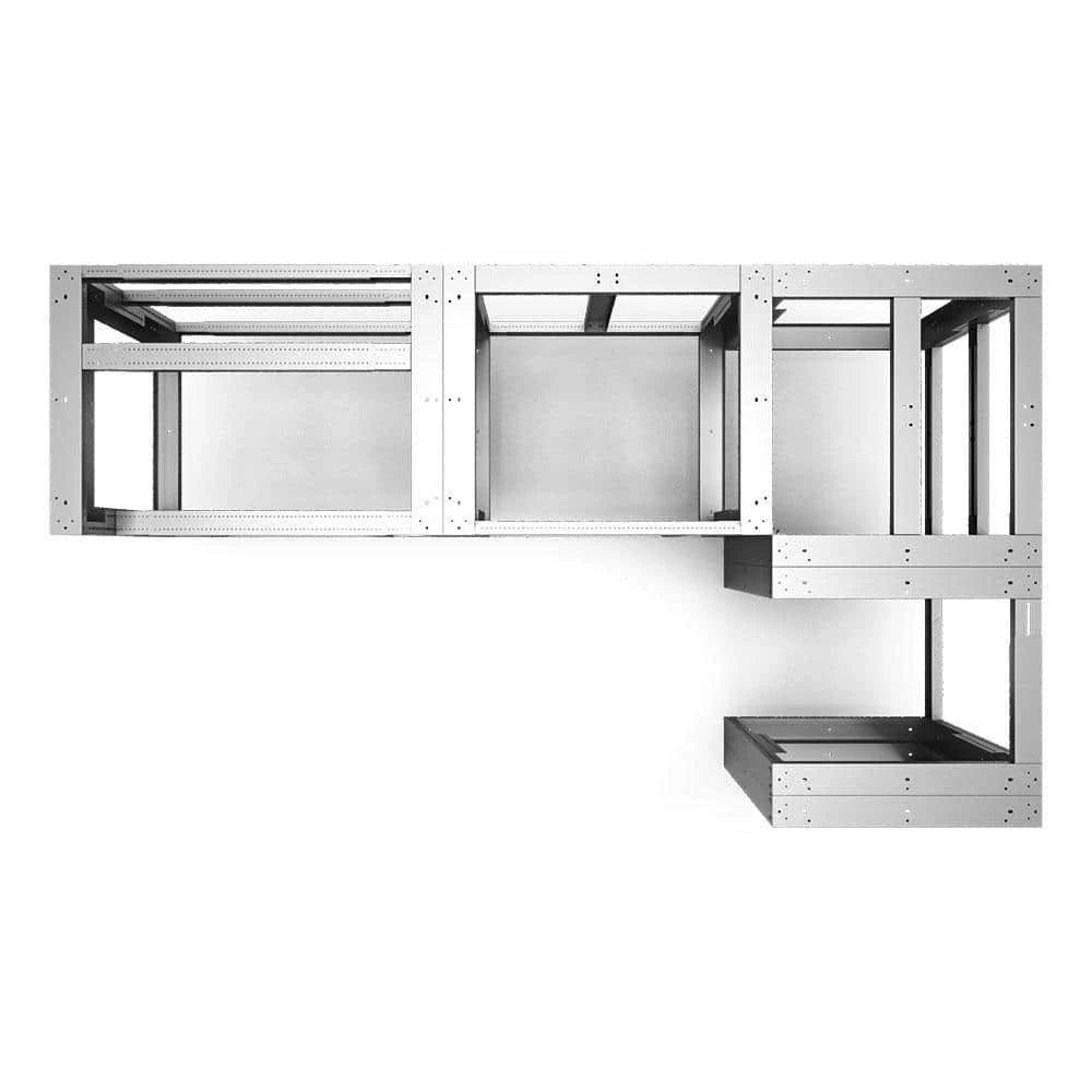 Uniframe Systems The Avon Fully Adjustable and Modular Outdoor Kitchen Grill Island Framing Kit in Galvanized Steel - MadeInUSA