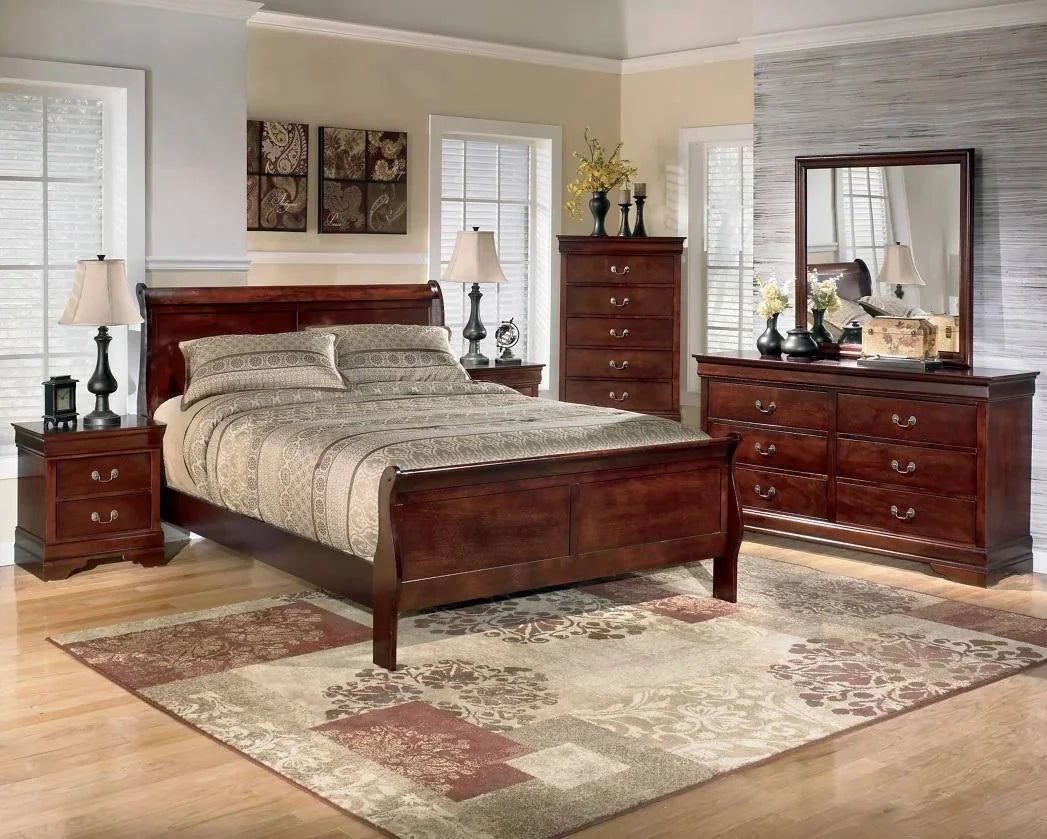 Ashley Furniture Alisdair Wood Sleigh Bedroom Set Brown B376-SET - MadeInUSA