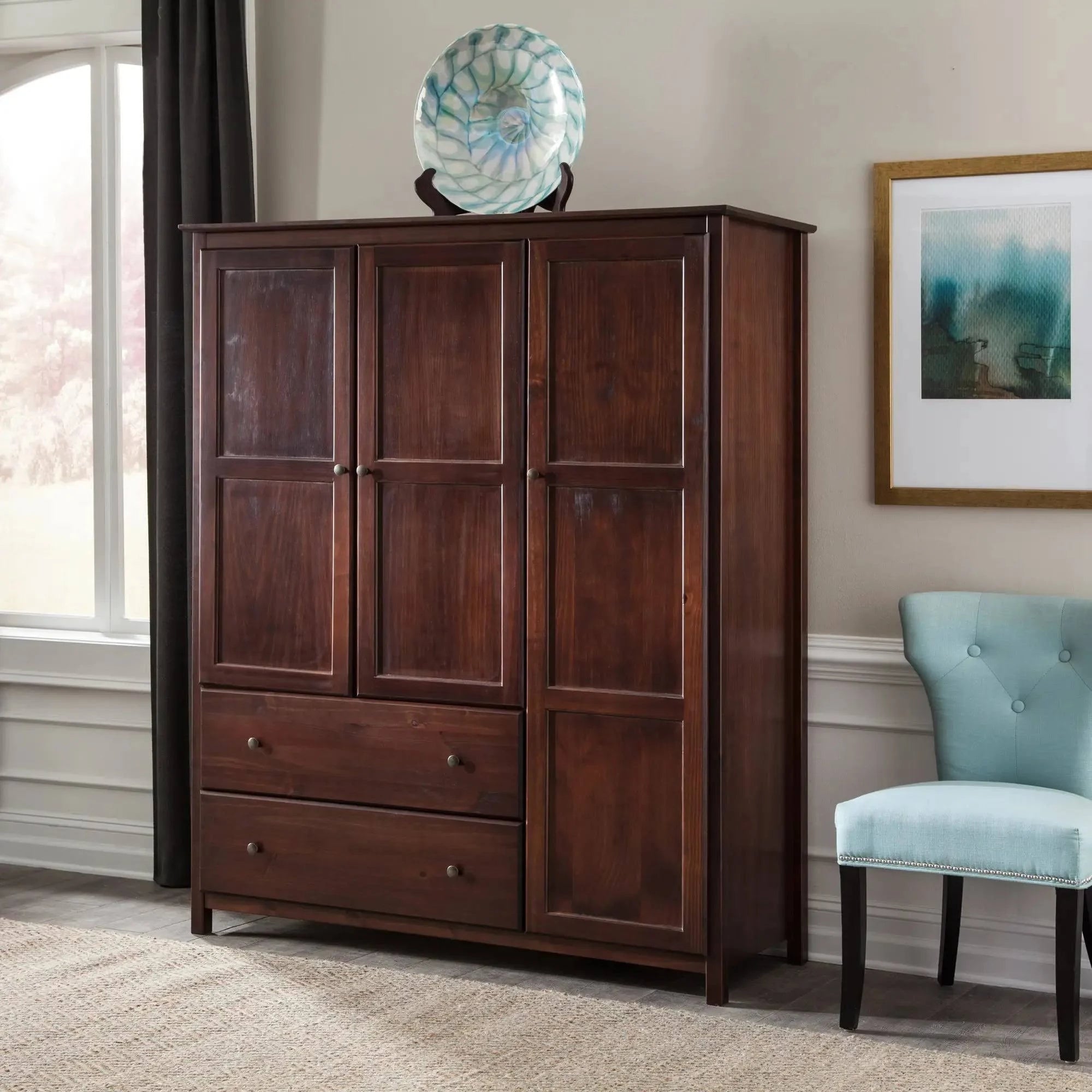 Grain Wood Furniture Sheila Armoire; Walnut - MadeInUSA