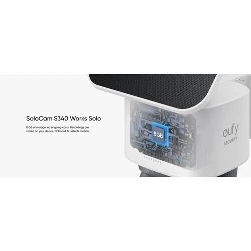 Eufy Security SoloCam S340 3K HD Solar-Powered Outdoor Security Camera - MadeInUSA