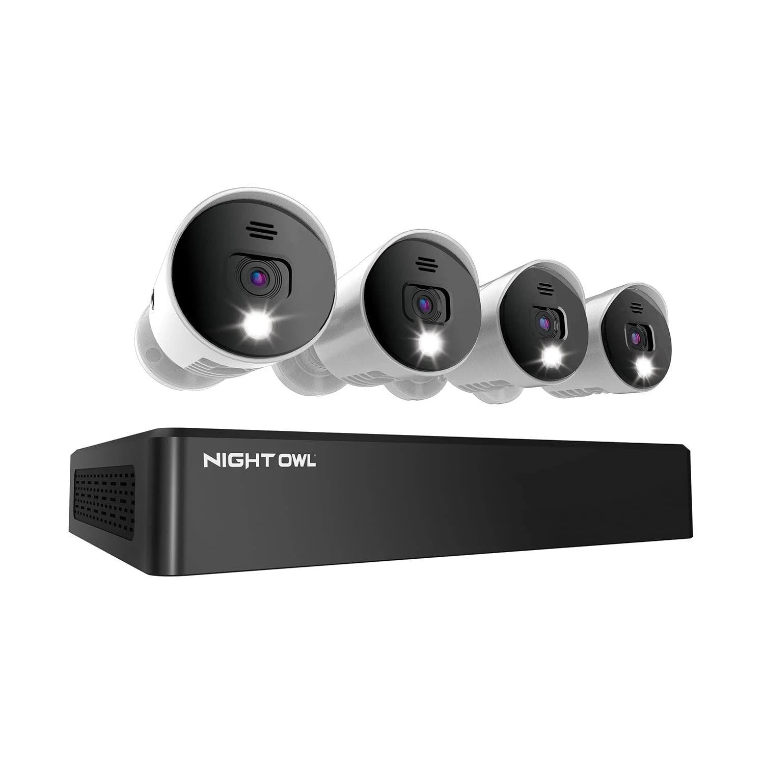 Night Owl SP, LLC 8 Channel Bluetooth Video Home Security Camera System with (4) Wired 4K UHD IndoorOutdoor Spotlight Cameras Audio and 1TB Hard Drive - MadeInUSA