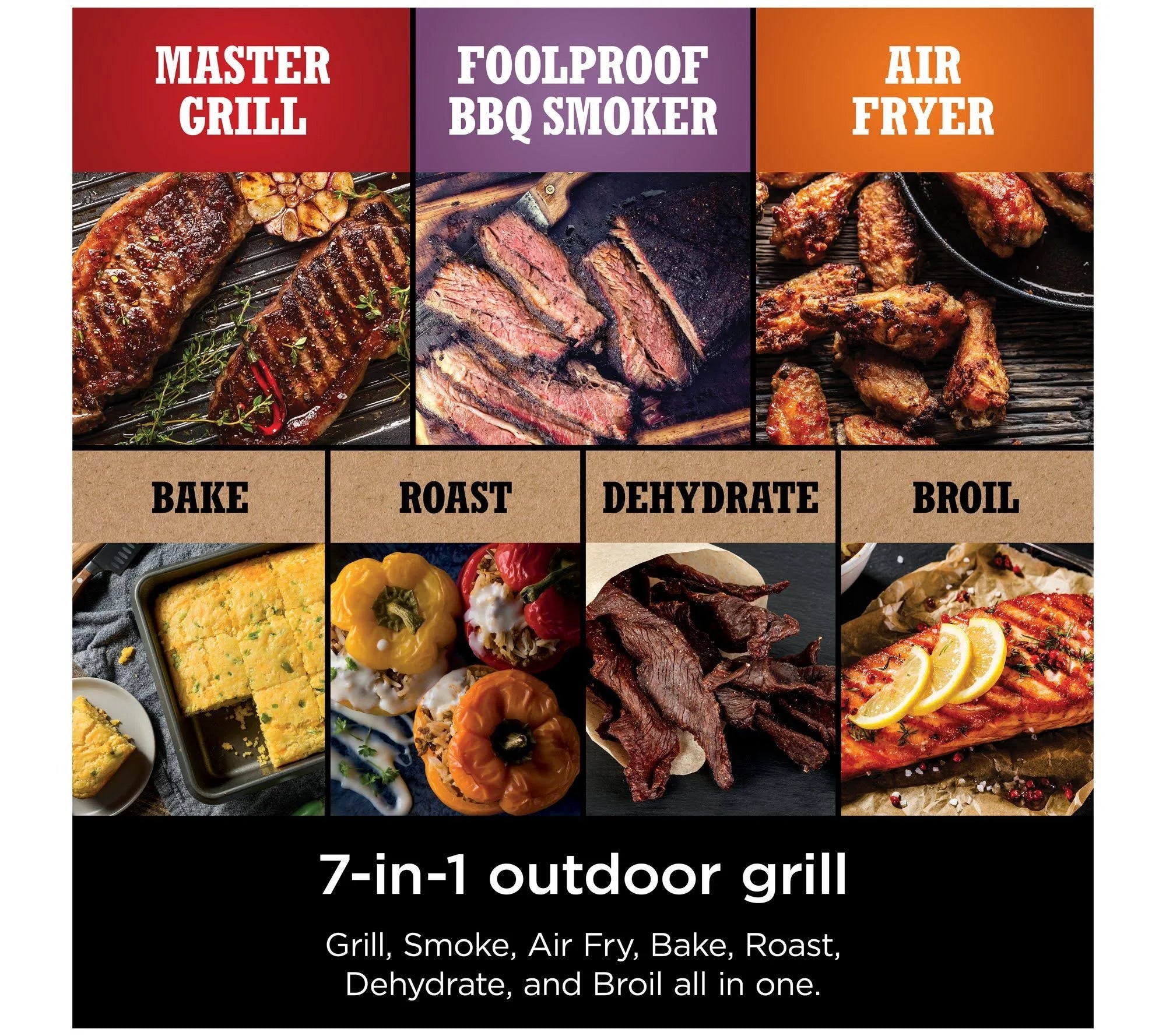 Ninja 7-in-1 Woodfire Electric Outdoor Grill &Air Fryer Grill ,Grey - MadeInUSA