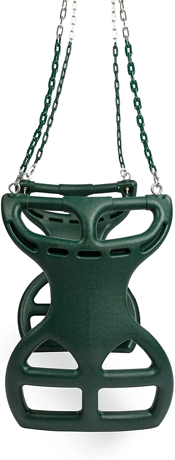 Milliard Glider Swing for Swing Set Back-to-Back Glider for Kids, Attachment Options Included, Green - MadeInUSA