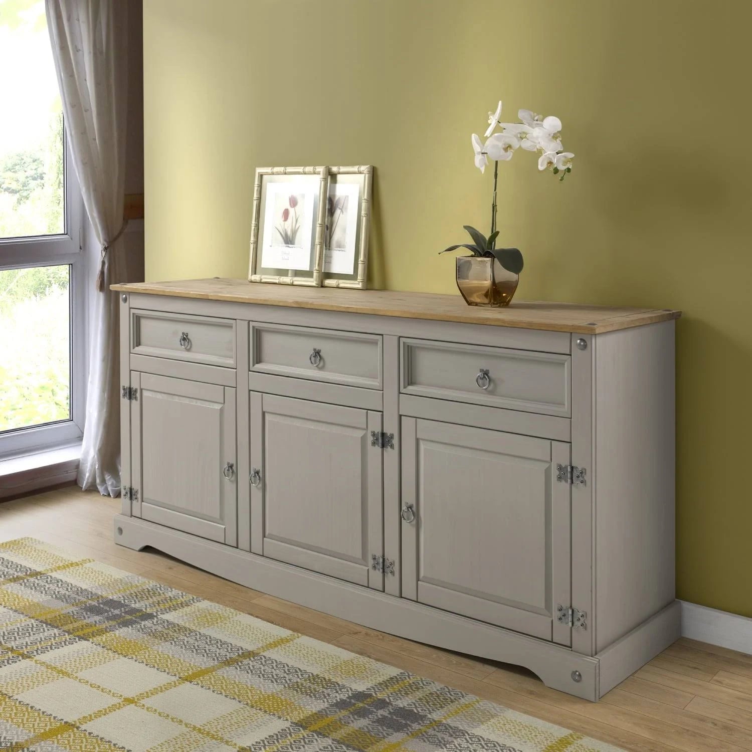 Wood Buffet Sideboard Corona Gray | Furniture Dash COG917 - MadeInUSA