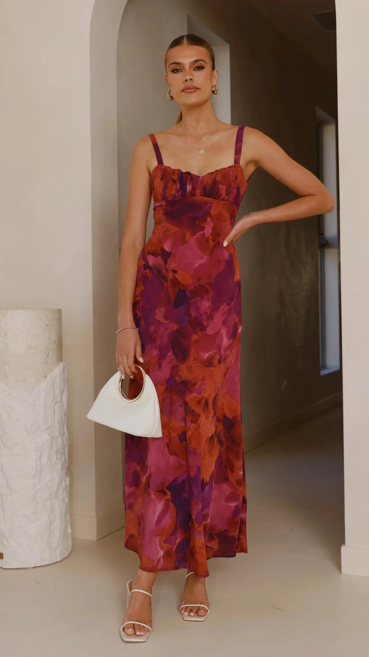 Margo Midi Dress - Dark Rose