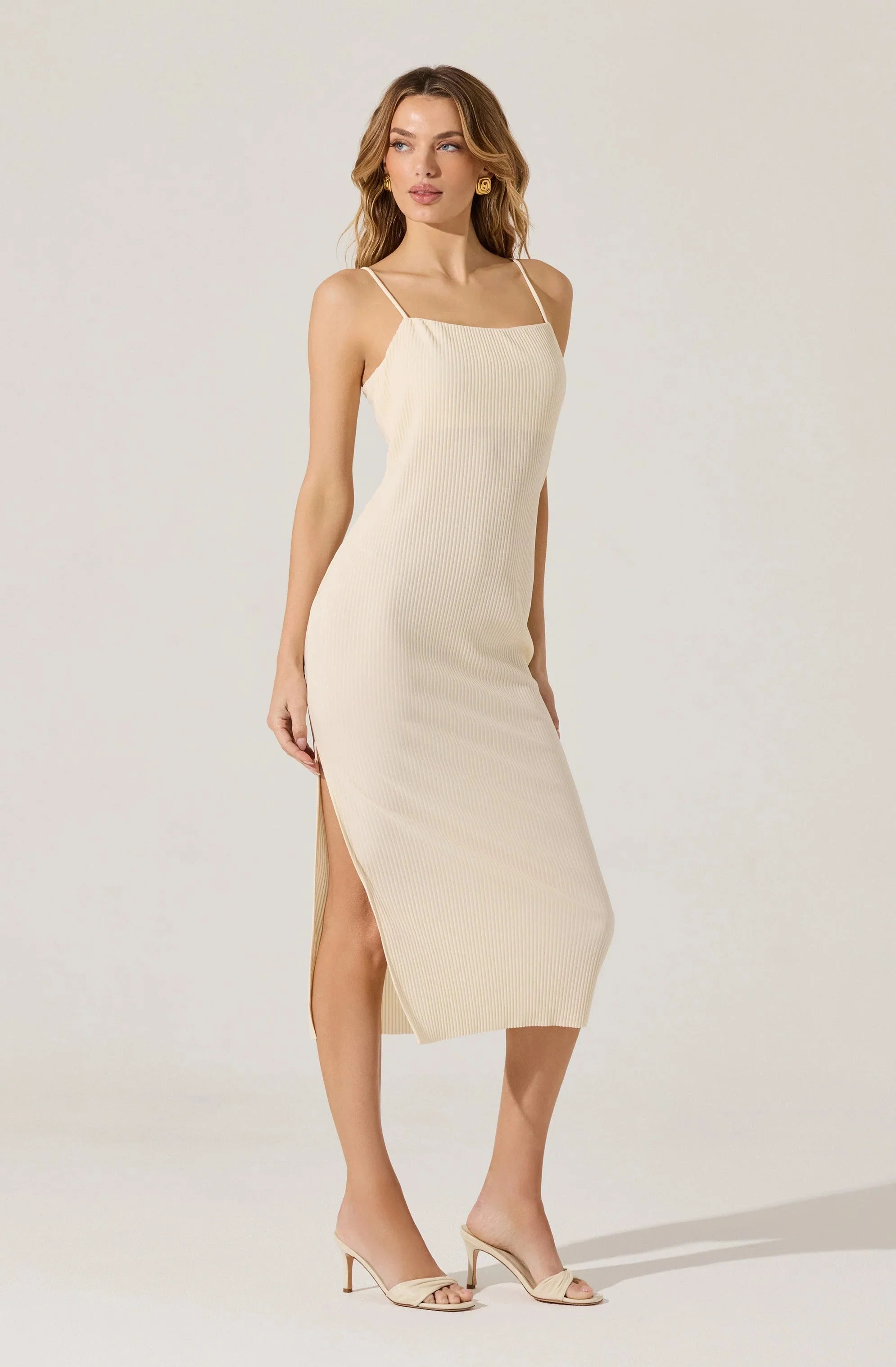 Ribbed Midi Dress & Shrug Set