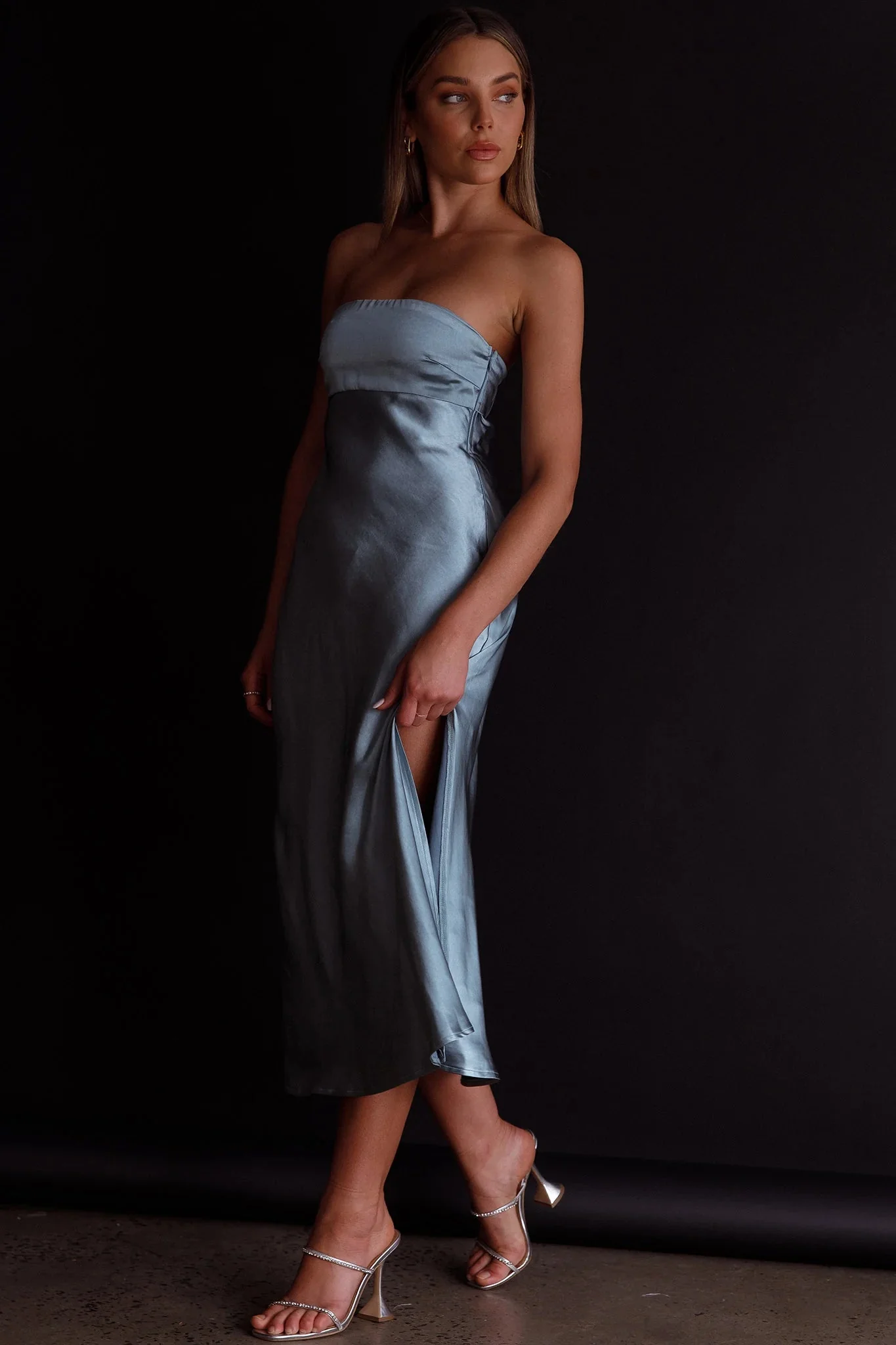 Ladies' Night Cowl Back Midi Dress Seafoam