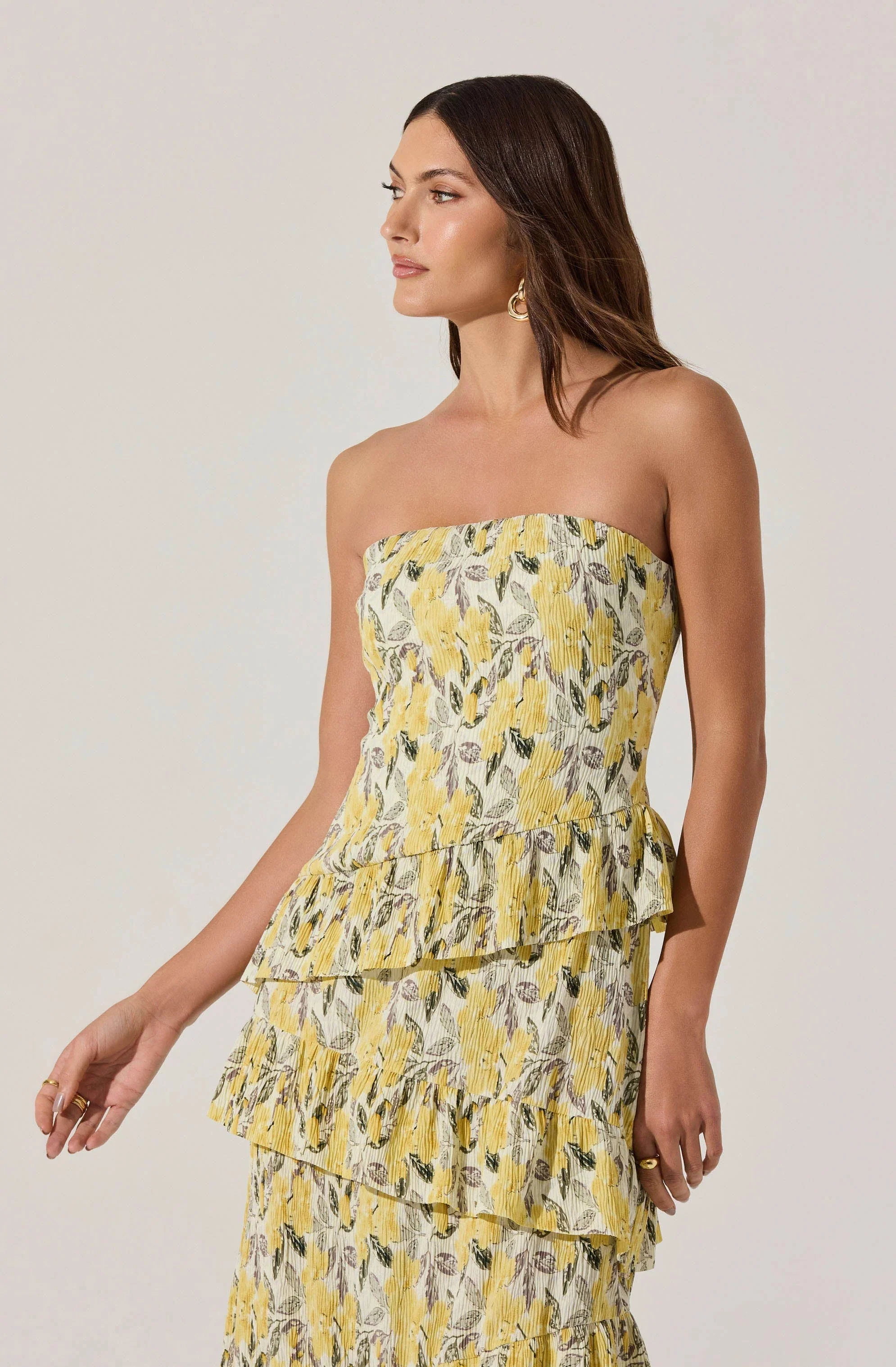 Asymmetrical Tiered Ruffle Midi Dress