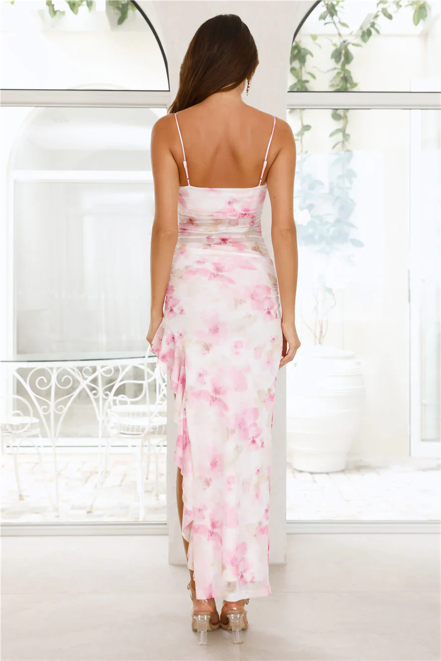 Helena Mesh Maxi Dress Pink