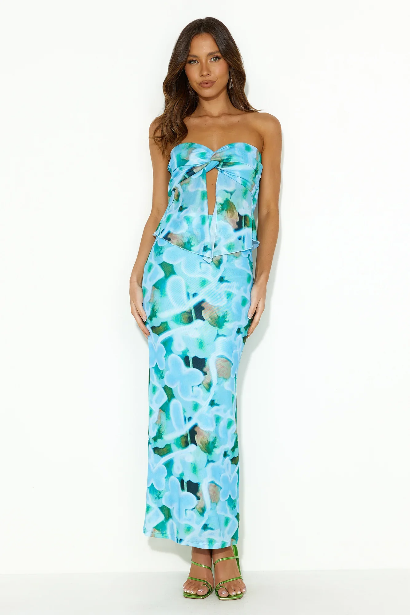 It's Always You Mesh Crop Top Blue