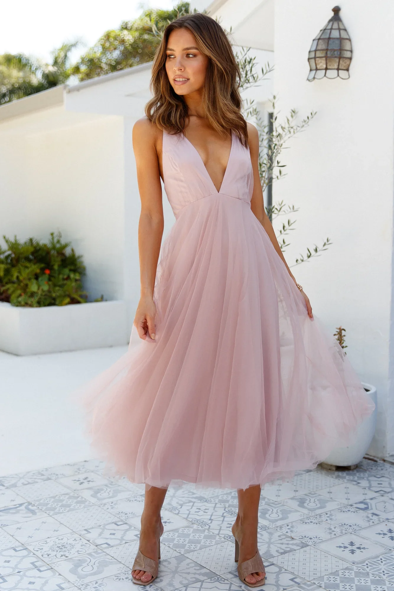 Kiss The Girl Midi Dress Blush