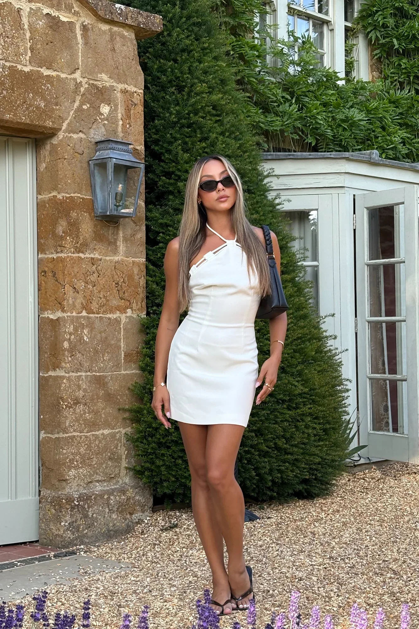 Indulgence Halter Mini Dress White