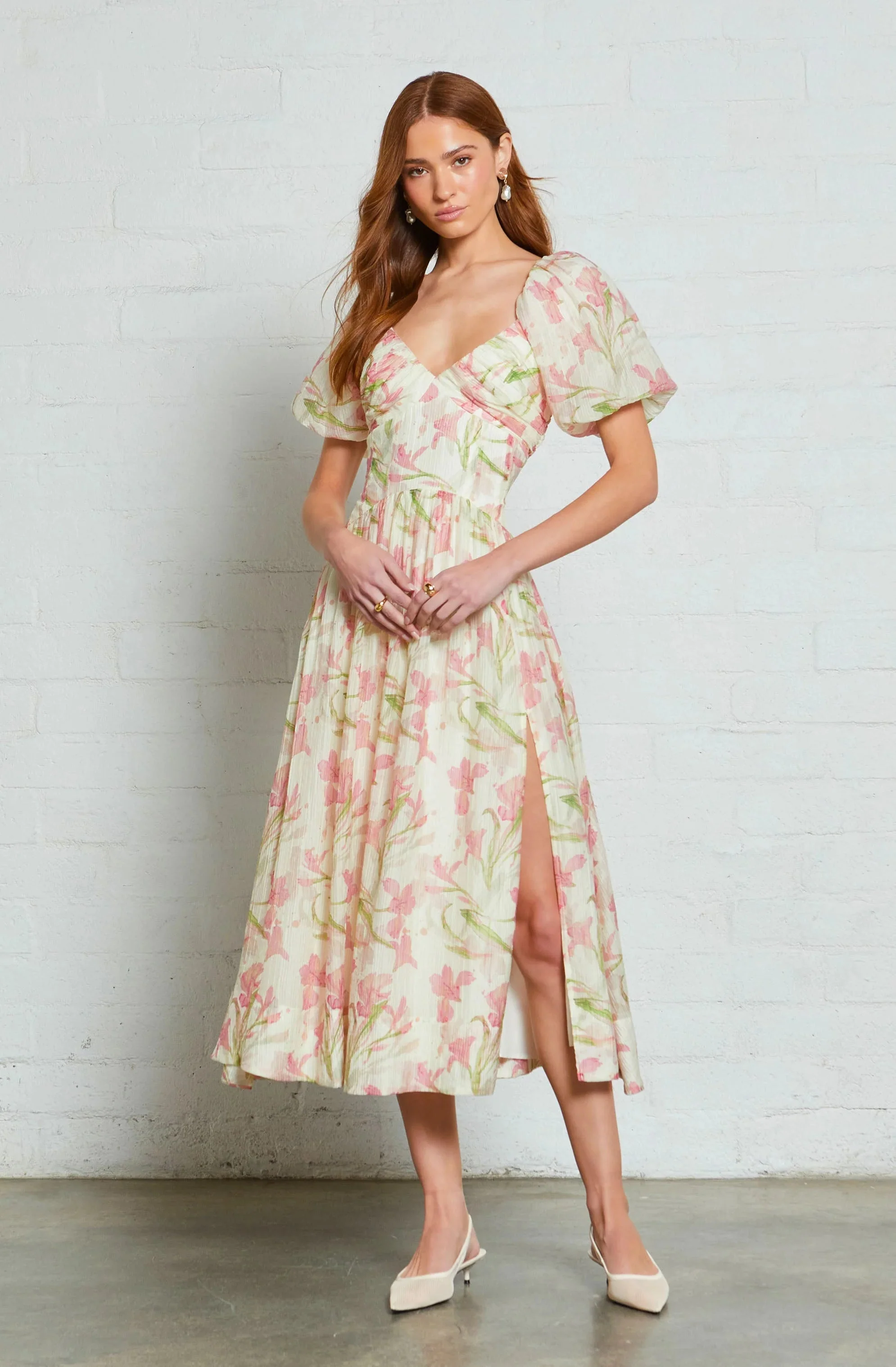 Sasilia Floral Puff Sleeve Dress