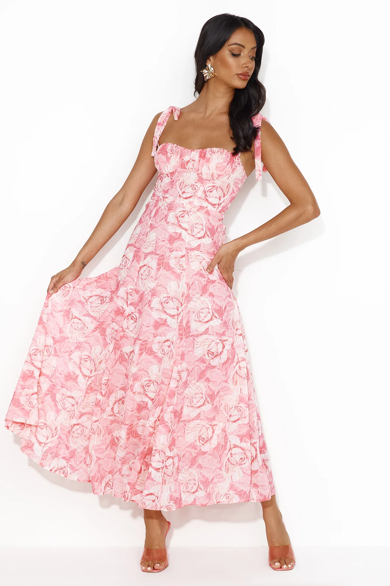 Impressive Arrival Midi Dress Pink