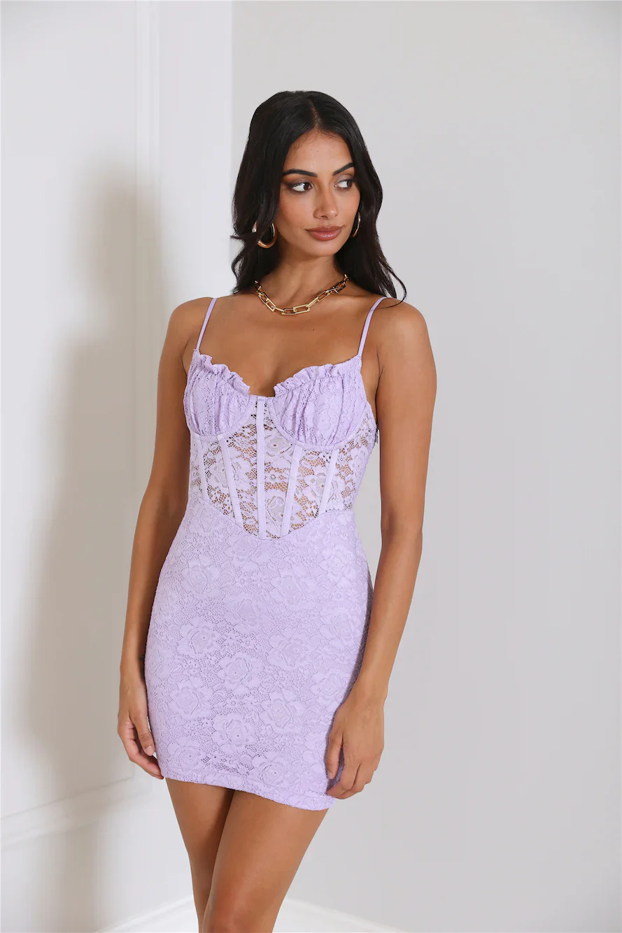 Lacey Looks Mini Dress Lilac