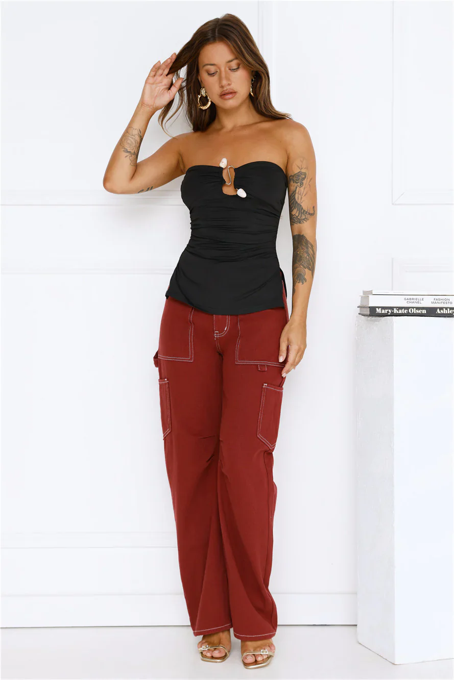 Island Heatwave Strapless Top Black